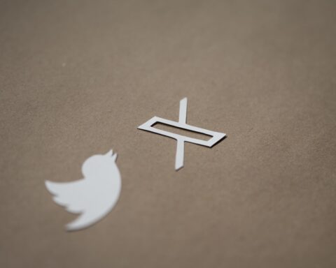 Twitter and X logos